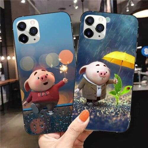 Cute Pig series TPU soft silicone phone case for iPhone X Xr XSMAX 6 7 8 Plus cover for iphone 11Pro Max 12pro max 12mini shell
