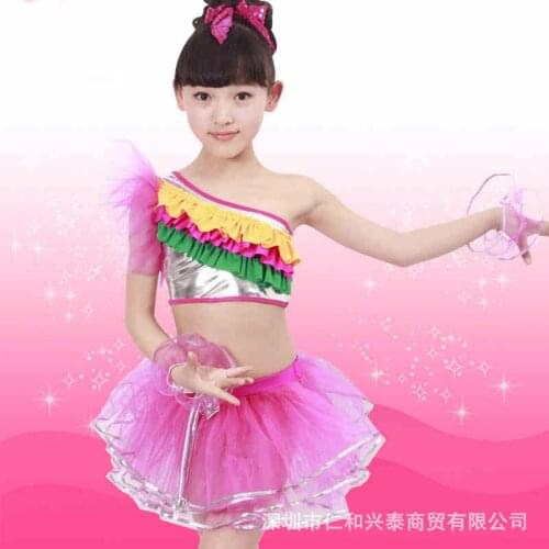 Childrens performance clothing new girls dance skirt Latin dance skirt veil childrens dance performance clothing