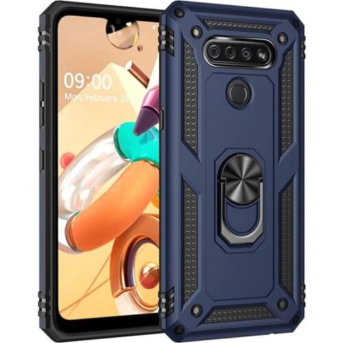 For LG K51 Case Q51 Cover Armor Rugged Military Shockproof Car Holder Ring Case for LG Q51 LM-Q510N K51 Couque Funda Capa