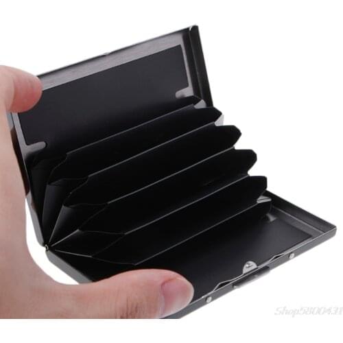 Black Stainless Steel Keeper Business Name Credit ID Card Pocket Case Box Holder O21 20 Dropshipping
