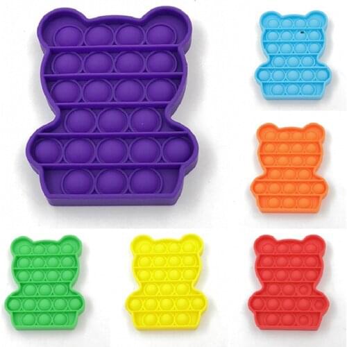 Fidget Sensory Toy Bear Shape Push Bubble Autism Special Need Increase Focus Toy Educational Learning Study Toy
