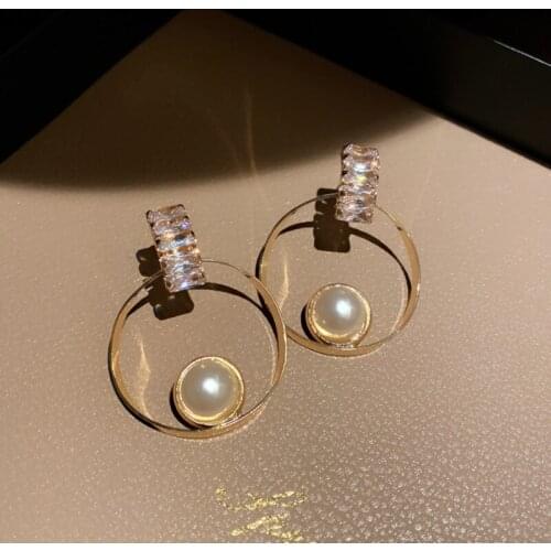 Summer new style personality creative big circle pendant earrings luxury fashion casual dance party earrings for women