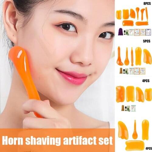 Hot Scraping Plate Guasha Board Set Massage Acupuncture Tool for Face Body