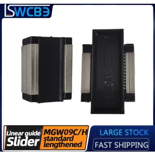 Miniature Linear Guide Standard Square Slider Slide Rail Linear Rail Bearing MGW9C/MGW9H Slider, Stainless Steel Wide Type
