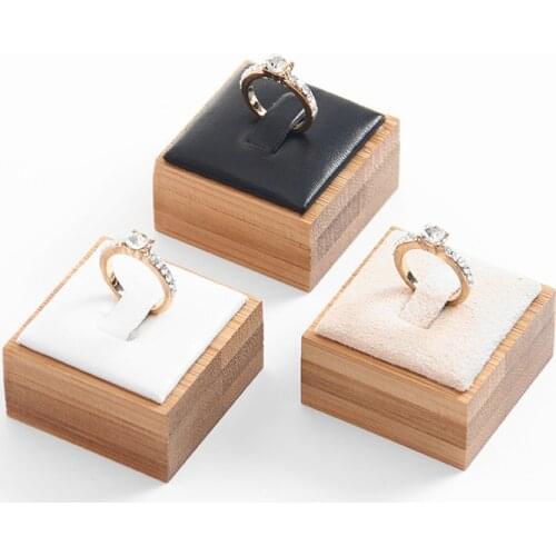 Fashion Bamboo Jewelry Ring Display Stand Holder Showcase Organizer jewelry display holder organizer stand 4*4*2.5cm