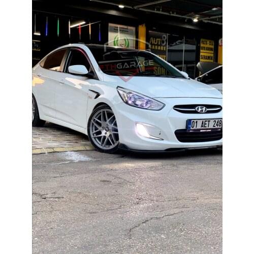 Front Bumper Attachment For HYUNDAI ACCENT BLUE 3 Piece Piano Black Lip Splitter Auto Car Styling Accessory Ornament