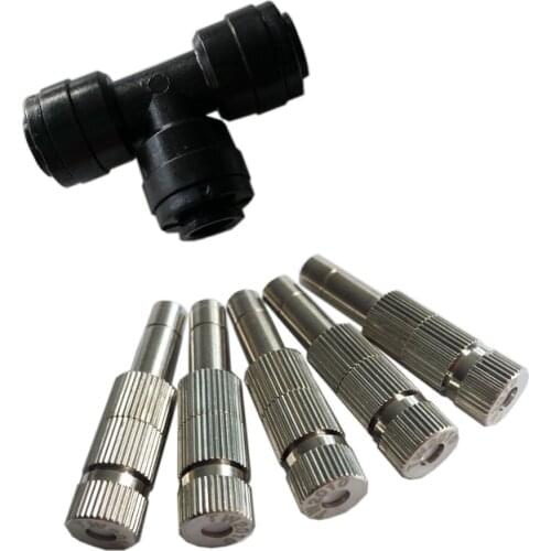 Low Pressure Misting Quick-connecting Nozzle 0.15-0.6mm Fogging Spray Sprinkler Garden Cooling Sprayer with Filter 20 Pcs M057