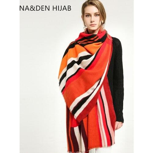 NEW Ladies star stripes wraps Cashmere Women scarves Long muffler Islamic scarf Solid shalws Muslim hijab Winter scarf 7pcs/lot