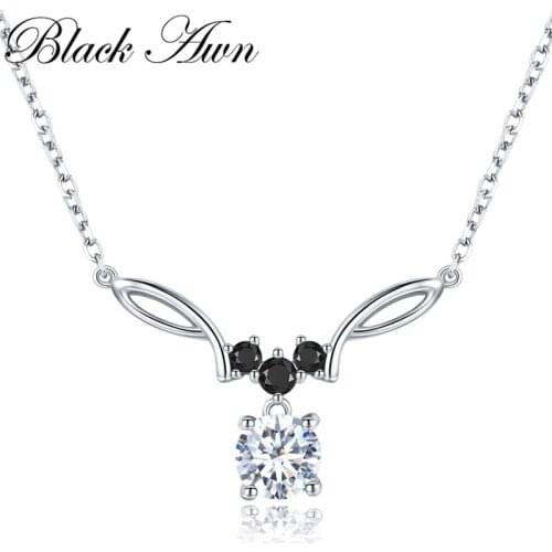 BLACK AWN New Arrival Classic Real 925 Sterling Silver Pendant Necklaces Women Wedding Jewelry for Women K025