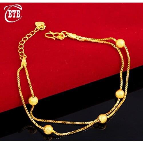 New Fashion Exquisite Small Round Beads Ladies Charm Bracelets Color Fast Muslim Luxury Jewelry Wedding Holiday Gifts Wholesale