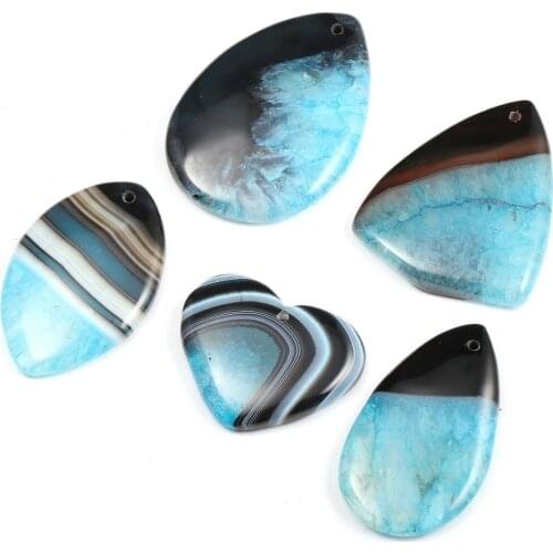 New DIY Jewelry 5 Piece Punch Irregular Natural Stone Hot Sale Charm Necklace Jewelry Making Pendant