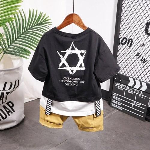 Children clothing Baby boy two pieces clothes set kids Short sleeve T-shirt+ shorts set for toddler boy summer outfit 2-8years