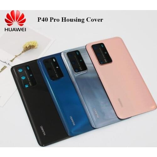 Official P40 Pro Battery Cover For Huawei P40/P40Pro Housing Glass Repair Back Door Phone Rear Case + Camera Lens With Stickers