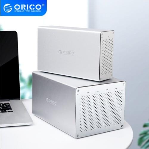 ORICO 32-80TB Multi Bay 3.5'' Aluminum HDD Docking Station SATA to USB3.0 HDD Enclosure Honeycomb Cooling With 7 Raid Mode