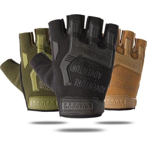 Mens Fingerless Military Tactical Gloves Outdoor Anti Terrorist Army Fans Combat Riding Antiskid Sports Half Finger Gloves Men