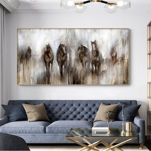 Posters And Prints Vintage Horse Painting Canvas Painting Wall Pictures For Living Room Animal Art Modern Decoration Unframed