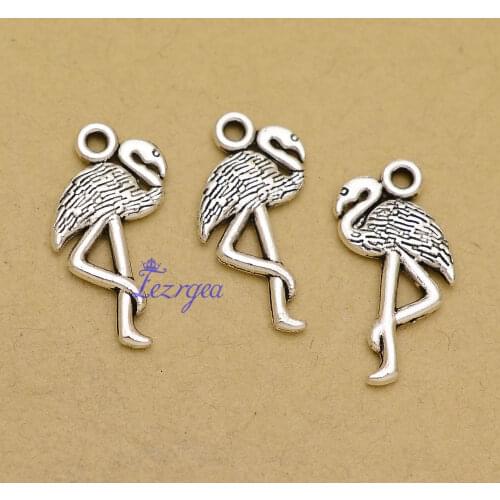 30pcs/lot--24x15mm, Antique silver plated Flamingo Charms,DIY supplies,Jewelry accessories