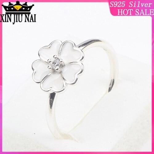 S925 Silver Rose Bow Minnie Magnolia Flower Drop Love Heart for Girlfriend glued blue porcelain Jewelry Gift plata de ley 925