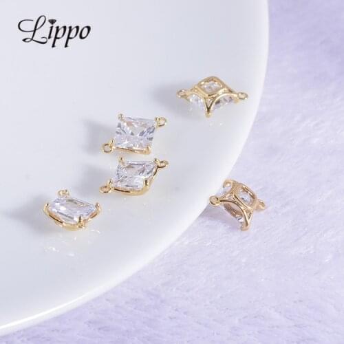 10pcs 5 6 7mm Faceted ziron Jewelry Connector Charms Bracelet Earrings Findings Connectors