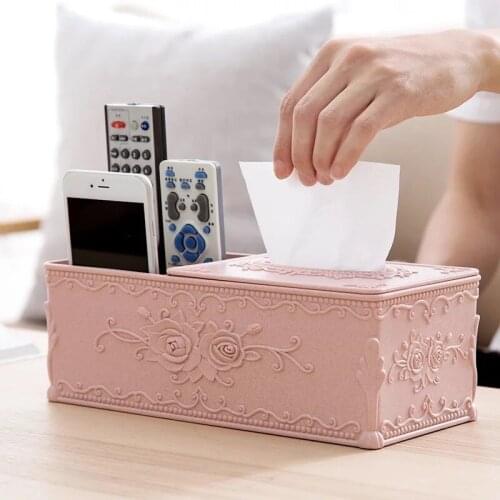 Tissue Box Cover Home Car Desk Organizer Remote Control Holder Makeup Cosmetic Storage Box Napkin Paper Container