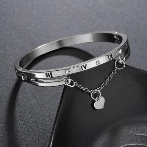 Hot Luxury Rose Gold Stainless Steel Bracelets Bangles Female Heart Wedding Love Brand Charm Bracelet for Women Famous Jewelry