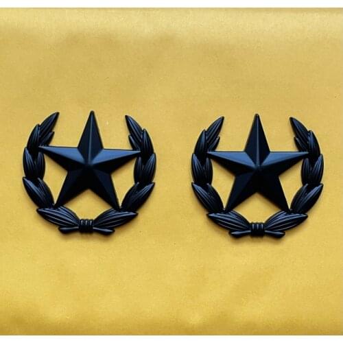 2x Black Metal Pentagram Star CPC Auto Trunk Window Emblem Badge Sticker Decals Car Accessories