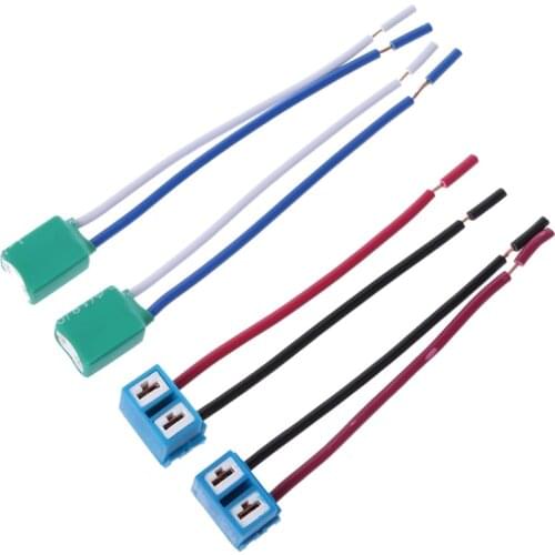 2Pcs H7 Connector Female Ceramic Sockets Auto Car Bulb Lamp Adaptor With Wire