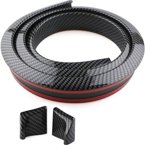 4.9ft/1.5m Universal 3DBlack Carbon Fiber Trunk Car Rear Roof Lip Spoiler Strip