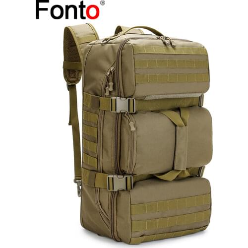 55L Outdoor Hiking Camping Backpack MOLLE Multifunction Military Tactical Trekking Rucksack Travel Luggage Sports Bags