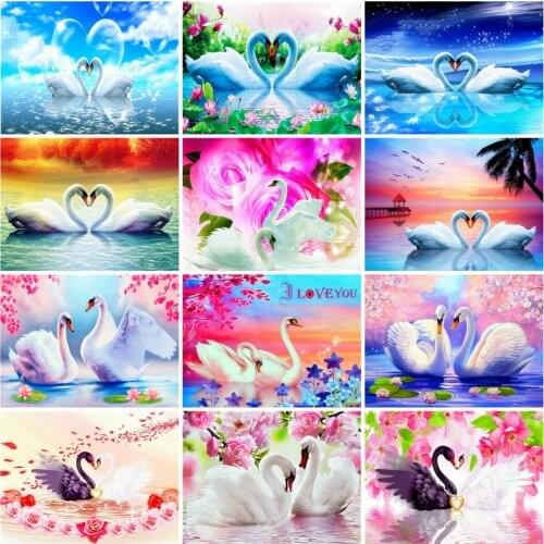 Zooya Diamond Painting Swan Cross Stitch 5D Home Decor Diamond Embroidery Animal Full Square Rhinestones Gift Needlework Jq525