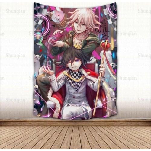Danganronpa Anime Tapestry Colorful Psychedelic Decorative Carpet Wall Fabric For Living Room Bedroom Tapestries Accessories