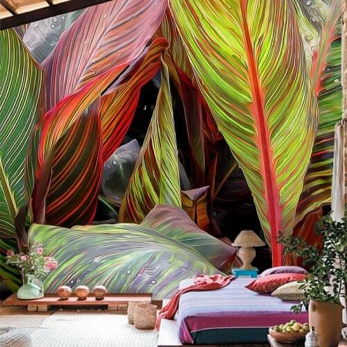 Custom 3D Large Mural Bedroom Living Room Sofa TV Wallpaper Hand-Painted Tropical Rainforest Banana Leaf Non-woven Photo Mural