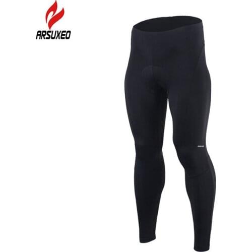 Men Women Cycling Pants with Padded Road Mountain Bike Pants Nylon Elastic Reflective Long MTB Cycle Bicycle Tights Trousers
