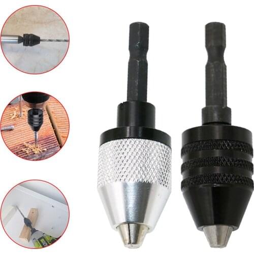 1/4 '' Hex Shank Drill Chuck Converter for 0.3mm-3mm Keyless Drill Chuck Quick Change Adapter