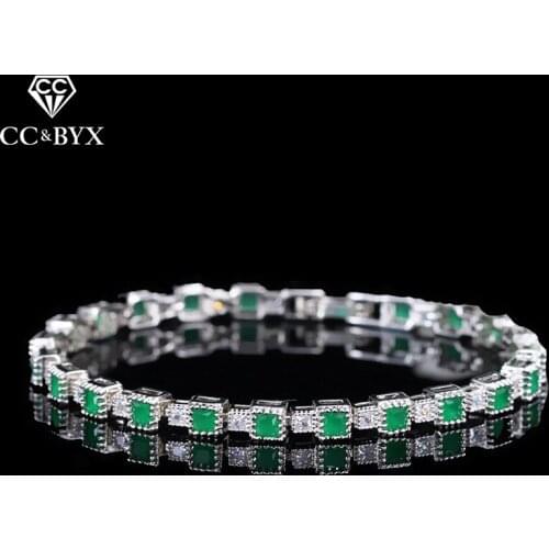 CC Bracelets For Women Simple Design High Quality Shine Elegant Crystal Beads Bangle Wedding Accessories Fine Jewelry Gift S0094
