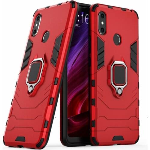 For Xiaomi Mi Max 3 Case Shockproof Ring Stand Bumper Silicone + PC Phone Back Cover for Xiomi Mi MAX 3 MAX3 MIMax3 Funda Coque