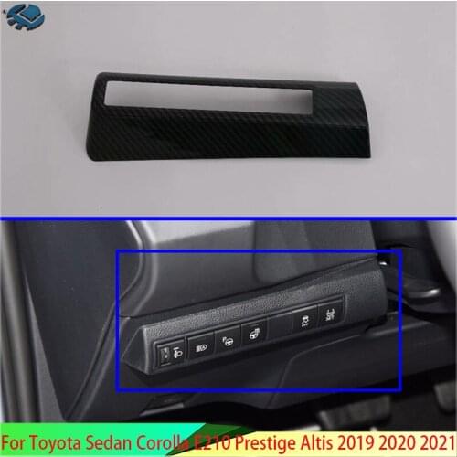 For Toyota Sedan Corolla E210 Prestige Altis 2019 2020 Carbon Fiber Style Head Light Switch Button Control Panel Cover Trim