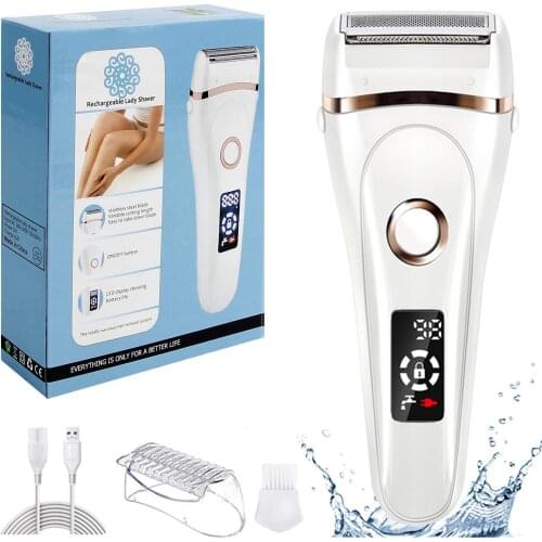 Electric Razor Painless Lady Shaver For Women USB Charging Bikini Trimmer For Whole Body Waterproof LCD Display Wet & Dry Using
