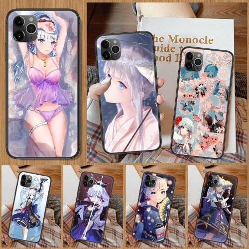 Genshin Impact Kamisato Ayaka Game Phone Case For iphone 5 5S SE 2 6 6S 7 8 11 12 Mini Plus X XS XR Pro Max black fashion coque