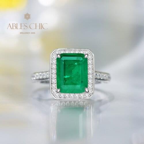 Solid 925 Silver Solitaire Radiant Lab Emerald Wedding Ring Workmanship Big Stone Blue Topaz 5A Zircon Bridal Ring S2R1S2R0303