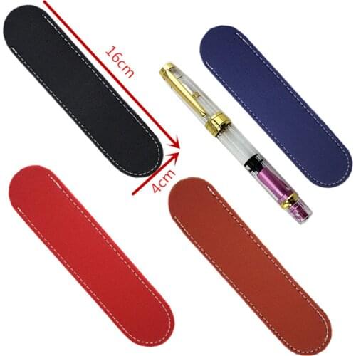 Handmade Leather Pencil Bag, Fountain Pen Case Holder, Vintage Retro Style Accessories For Travel Journal