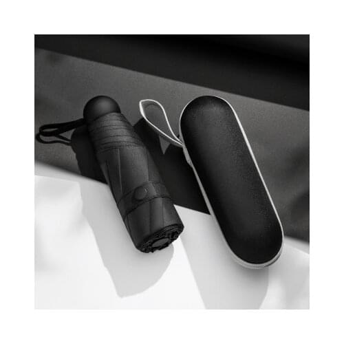 Mini Capsule Umbrella Five-folding Sun Protection Anti-UV Umbrella Women Sunshade Pocket Umbrella In Women with Storage Box