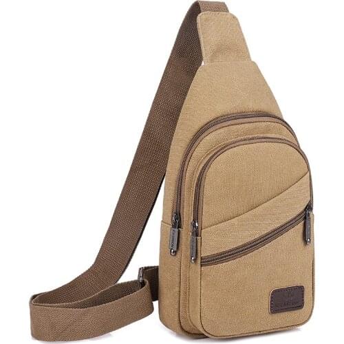 Mens Chest Bags Casual Canvas One Shoulder Crossbody Bags Trend Outdoor Chest Backpack For Men Sportsman Fashion Messenger Pack