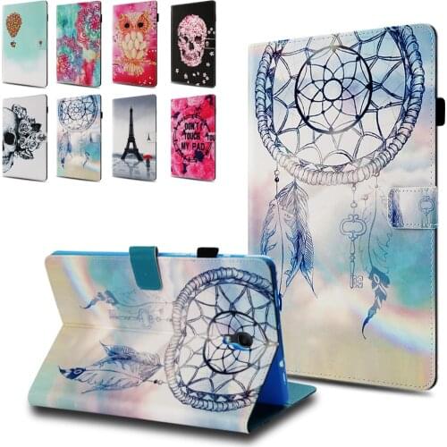 Print Soft Leather Case Stand Card Holder Funda Capa Cover For Samsung Galaxy Tab A 10.5 T590 T595 T597 SM-T590 Coque +Film +Pen
