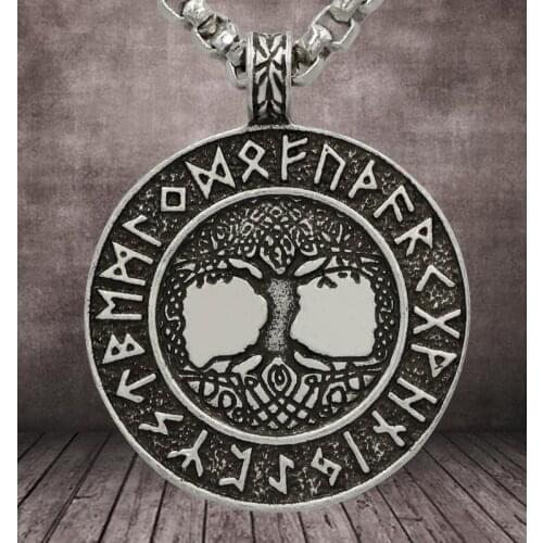Big Vikings-Amulet Tree-Life Pendant Necklace Wicca-Talisman Chain Necklaces Wiccan-Norse-Viking Jewelry