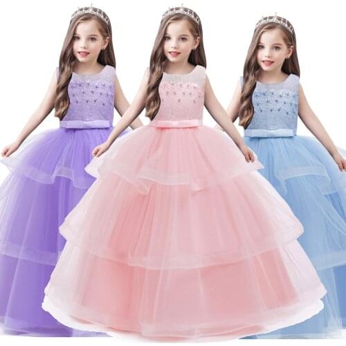 Girls Dress Unicorn Autumn Winter Long Dress Costume Wedding Evening Party Childrens Party Princess Dress 4-14 Years Children