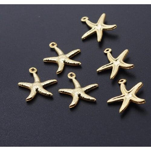 20pcs/Lot 100% Stainless Steel Starfish Charms DIY Pendant For Making Necklace Bracelet Jewelry