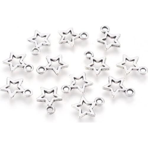 100pcs 10*12mm Tibetan Style Pendants Star For DIY Jewelry Accessories Finding Making Necklaces Wholesale