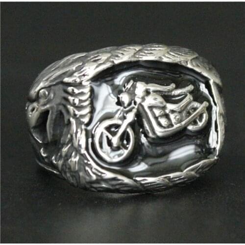 Drop Ship Size 7~13 Fashion Flaming Number 8 Ring Fashion Polishing 316L Stainless Steel Jewelry Lucky Biker Ring
