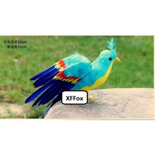 Real life wings bird model foam&feather simulation blue bird doll gift about 22x30cm xf0844